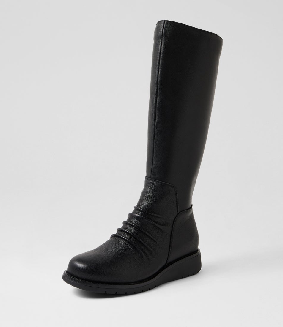 Gevs Black Leather Knee High Boots Gevs Black Leather Knee High Boots
