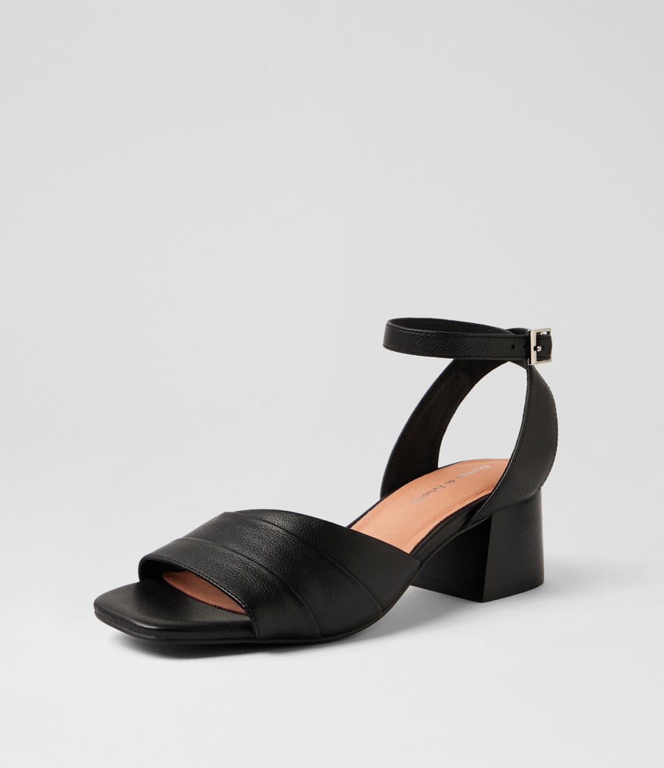 Florenza Black Leather Sandals