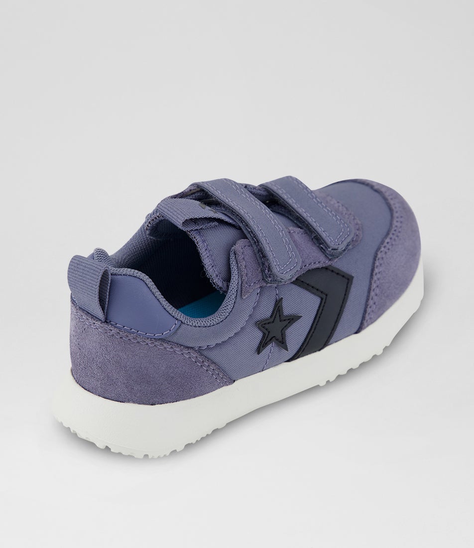 Omega Trainer Easy On Toddler Shady Black Vintage Fabric Sneakers