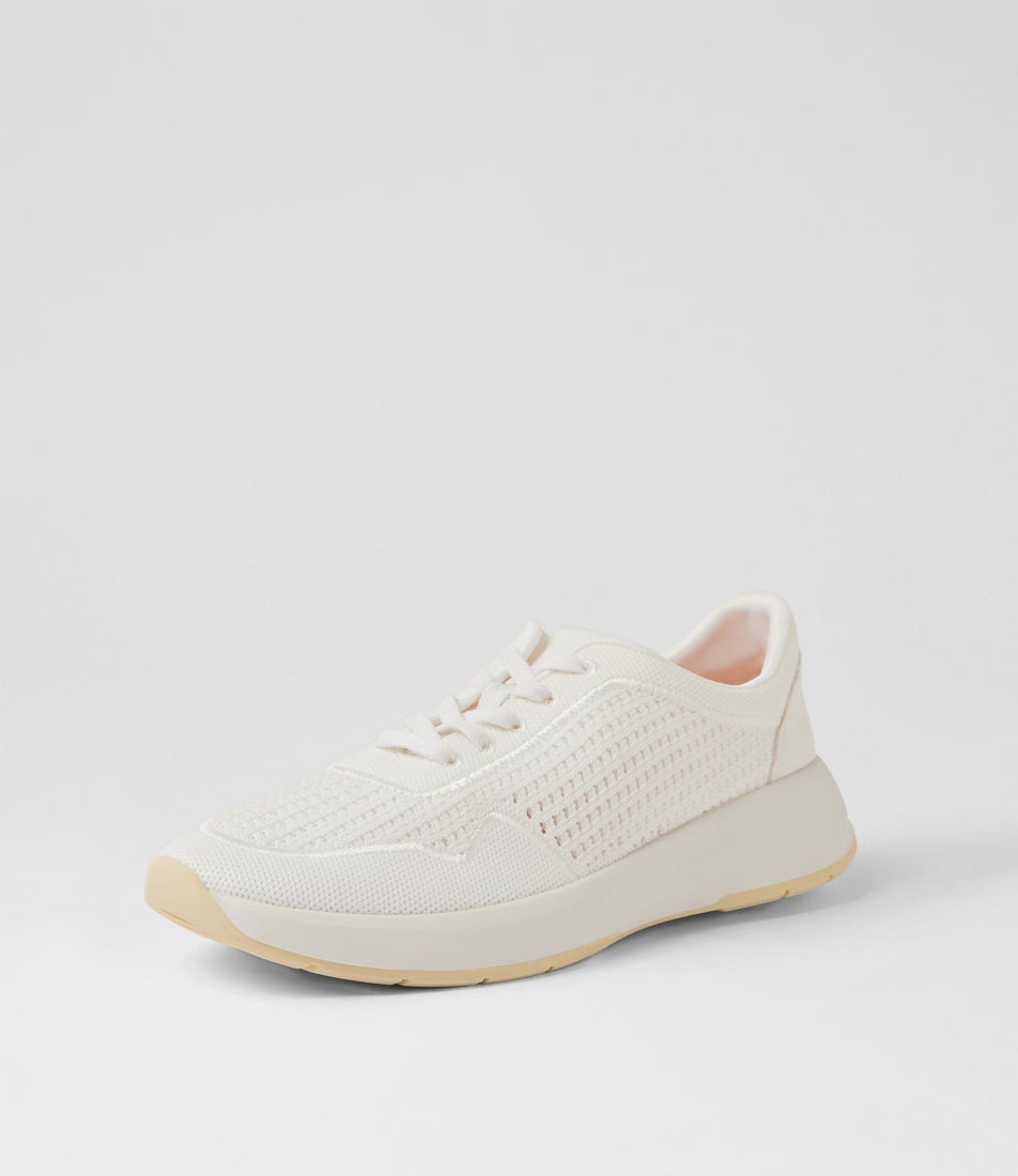 Tru Active White Knit Suede Sneakers