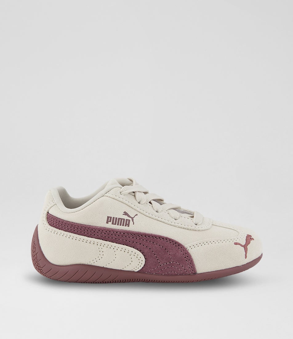 Speedcat Og Junior Silver Fog Rich Cocoa Suede Lace Up Sneakers
