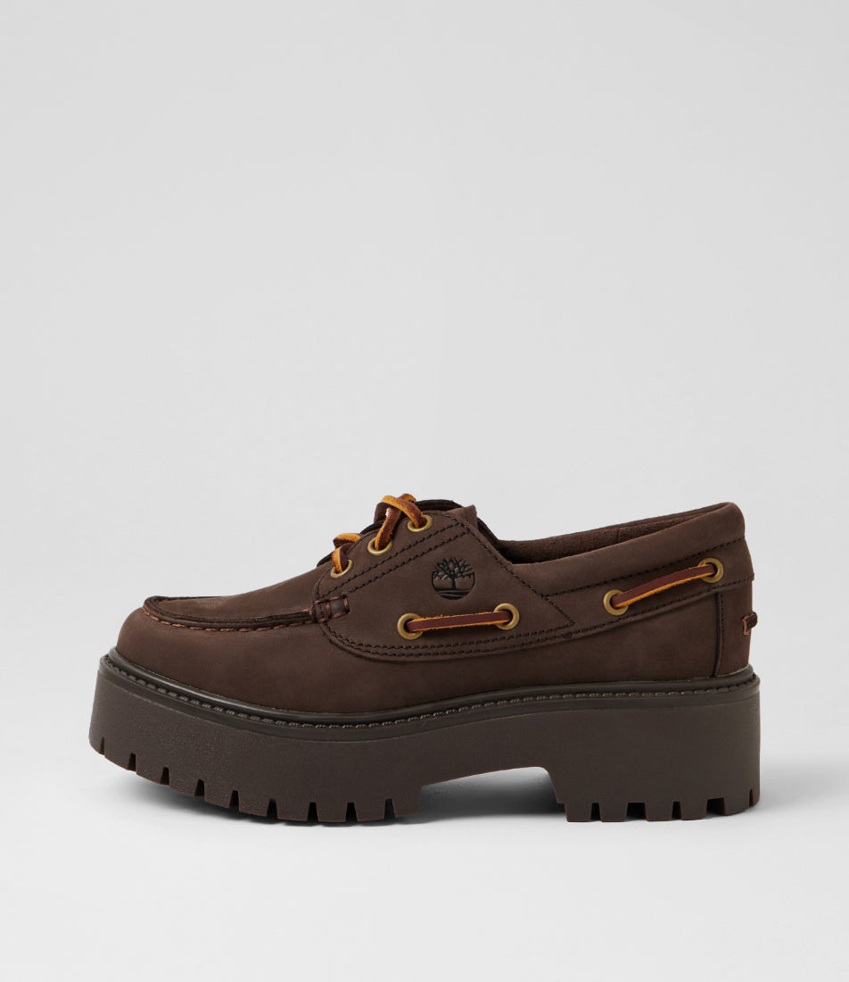 Stone Street Dark Brown Nubuck Boat Shoes