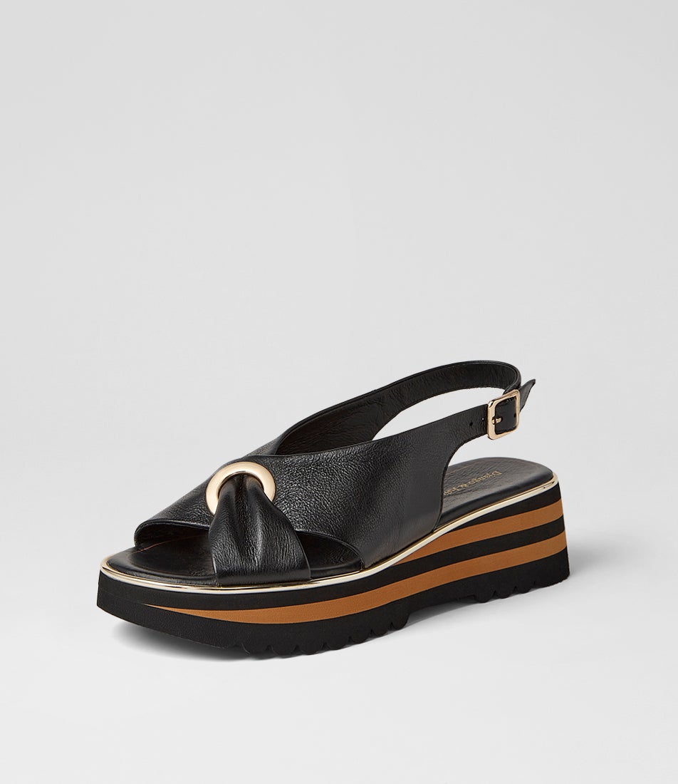 Hoaka Black Leather Sandals