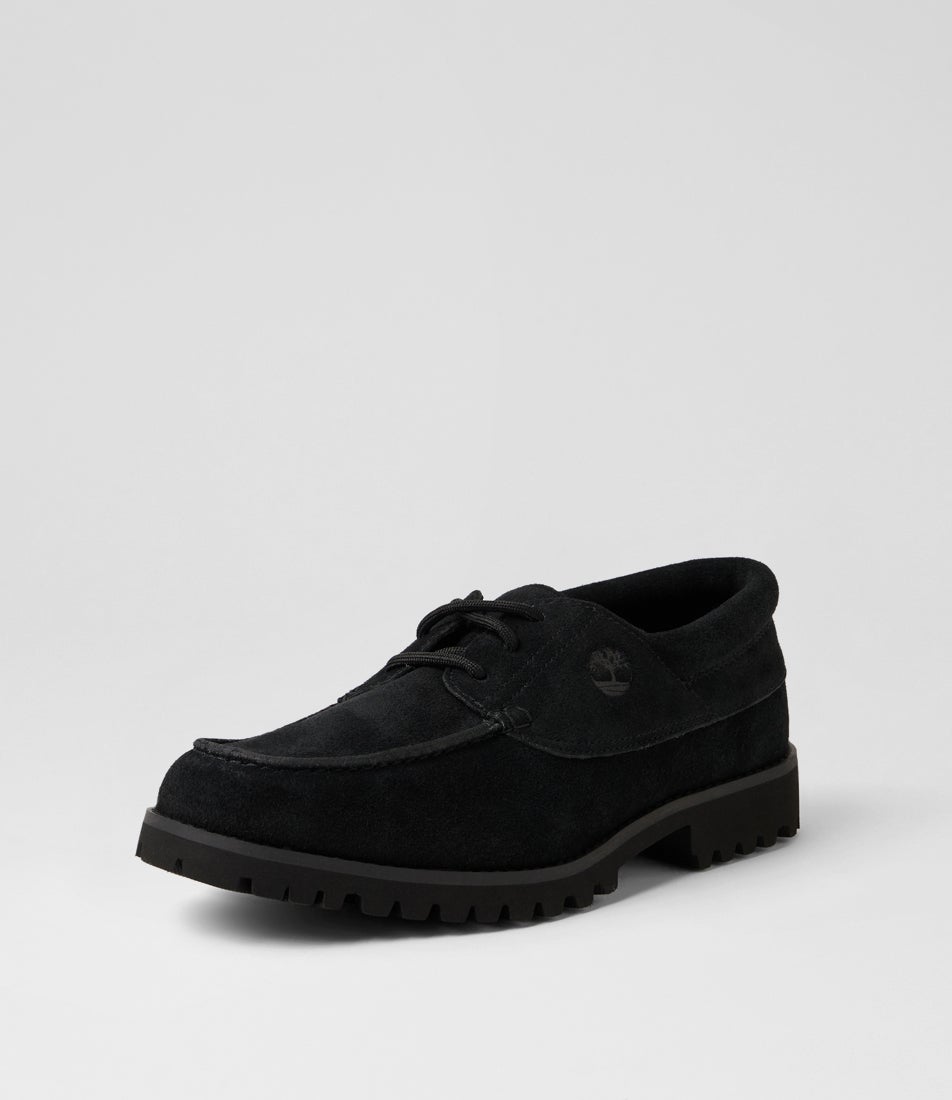 Authentics Light Lace Up Black Suede Lace Up Flats