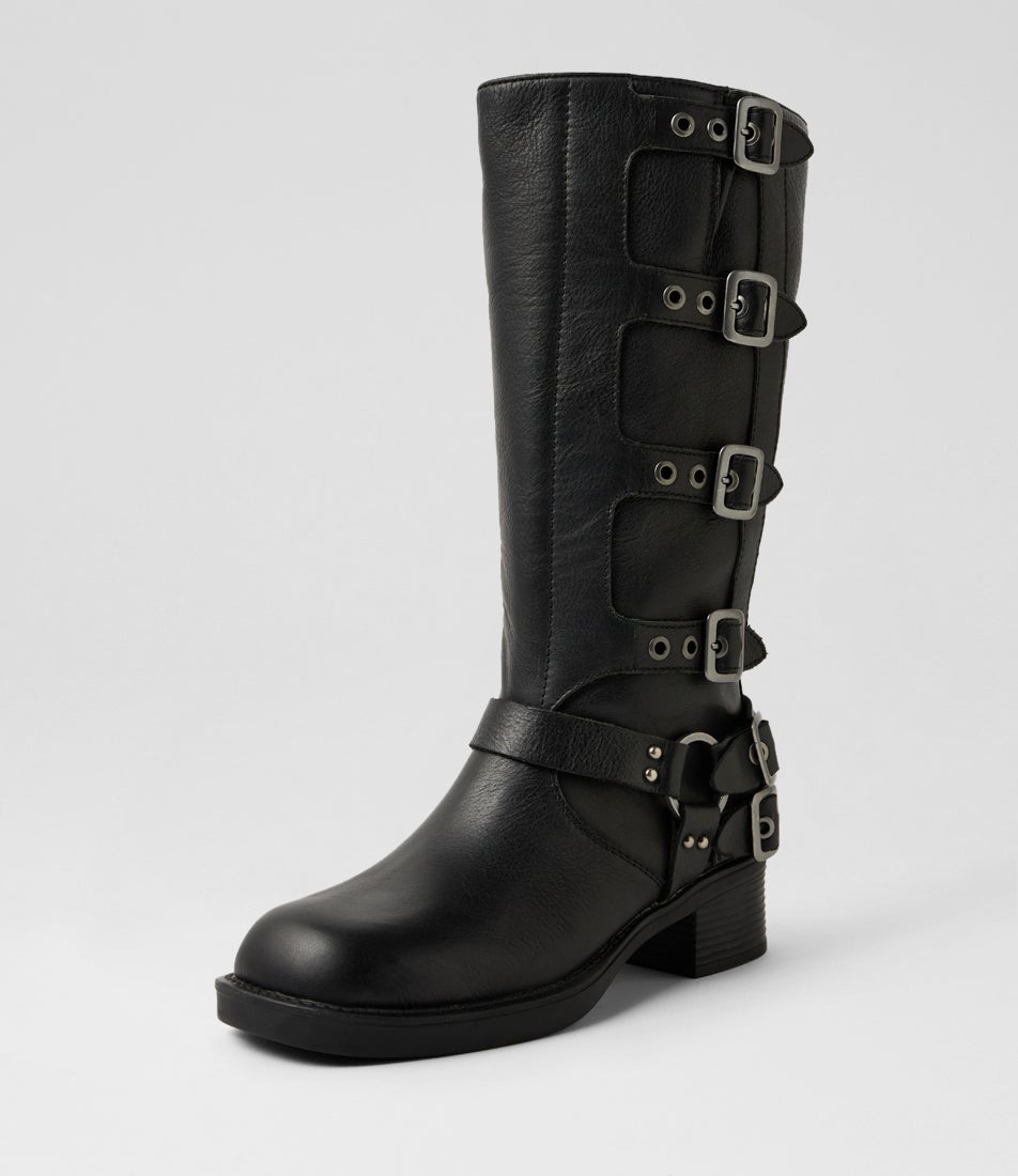 Ryder Black Leather Knee High Boots Ryder Black Leather Knee High Boots