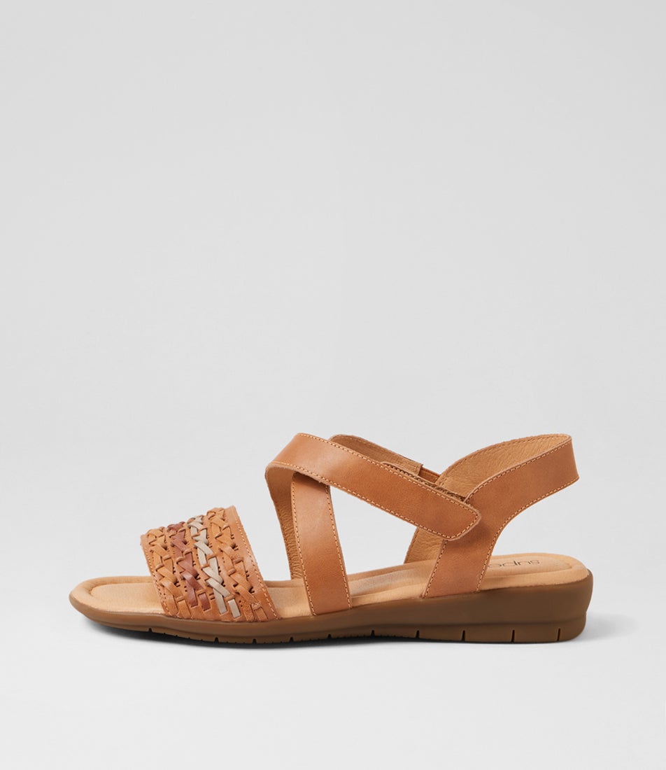 Fidelina Dark Tan Natural Multi Sandals Fidelina Dark Tan Natural Multi Sandals