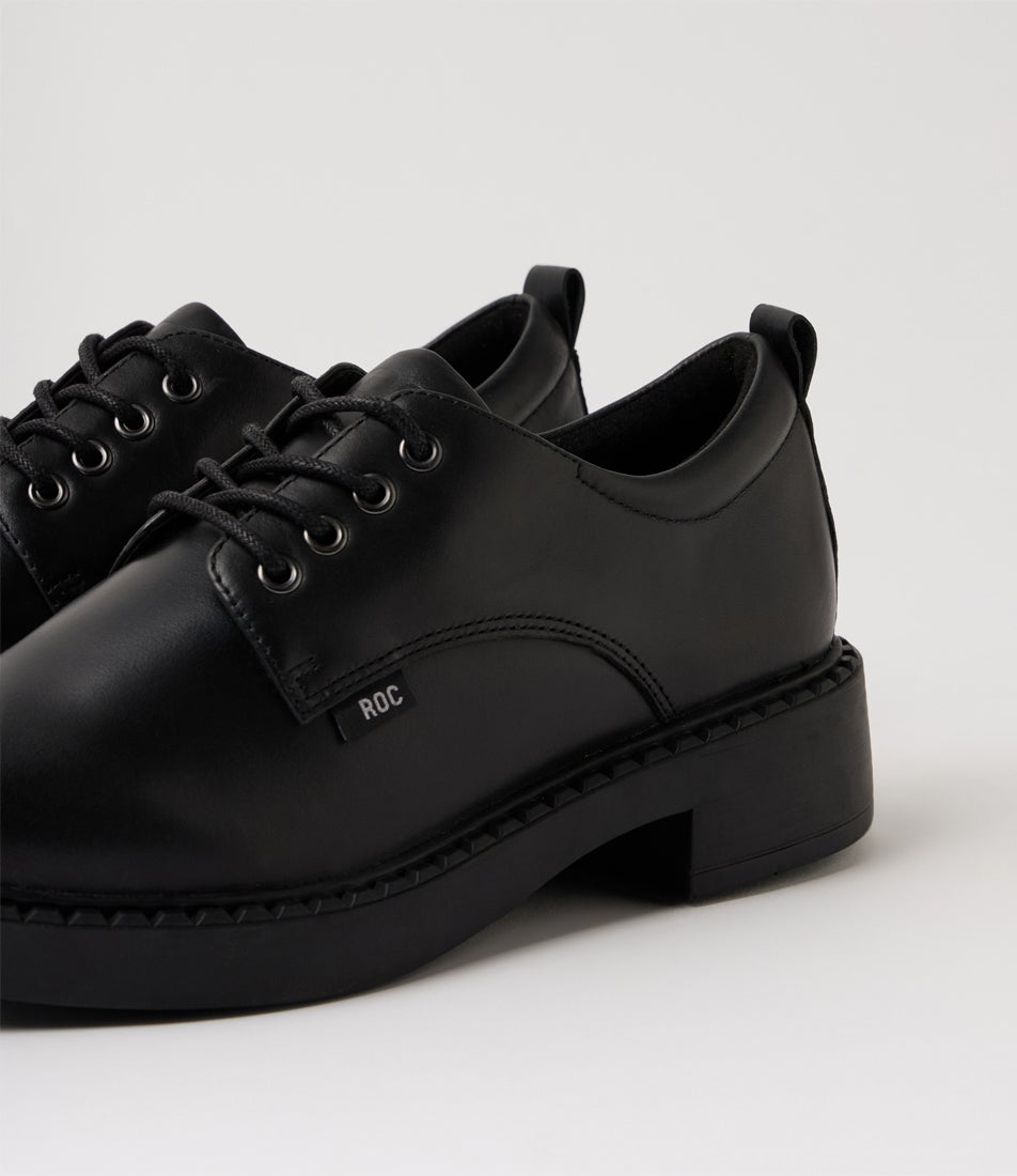 Brixton Senior Black Leather Lace Up Heels