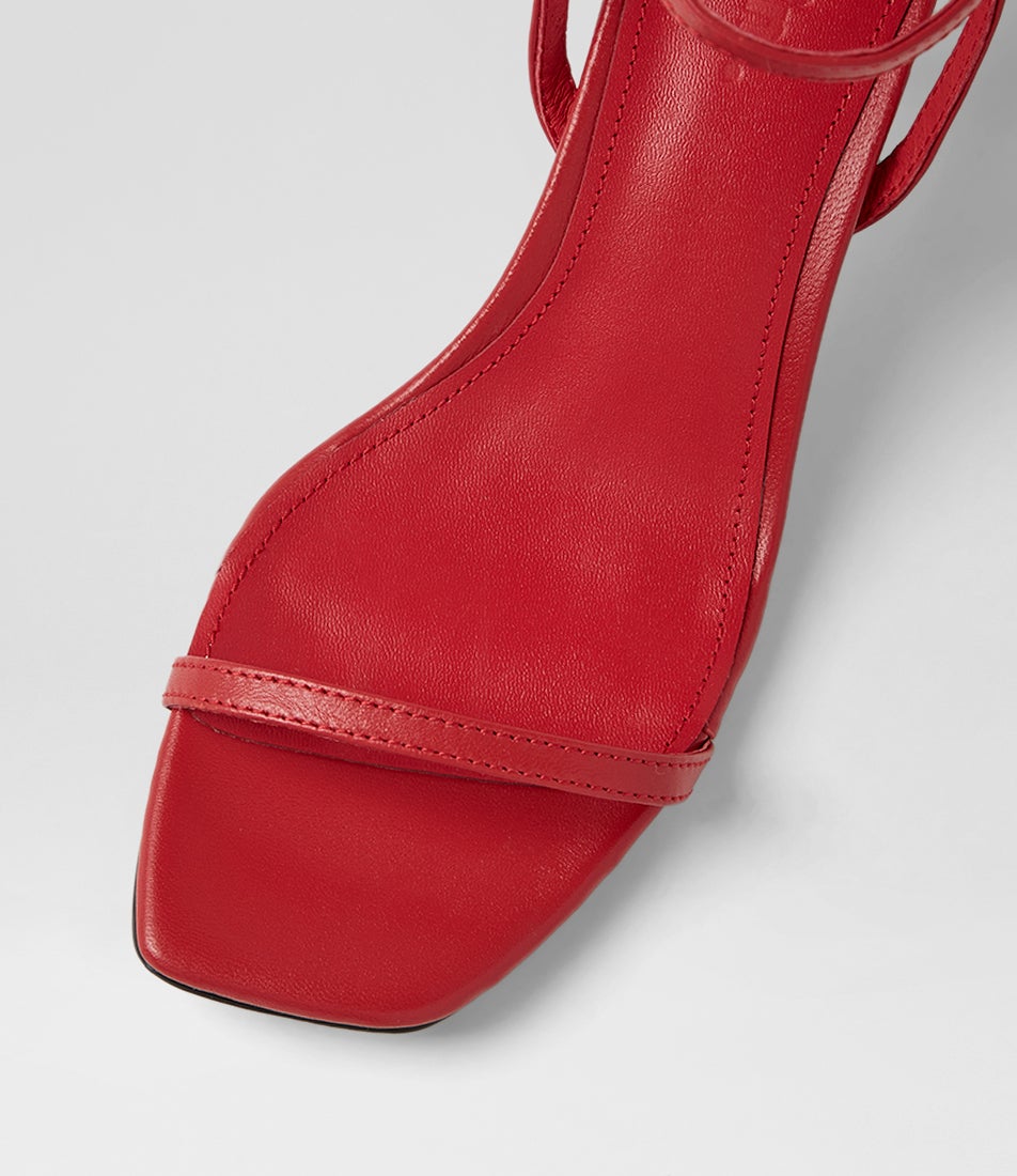 Hazeel Dark Red Leather Sandals