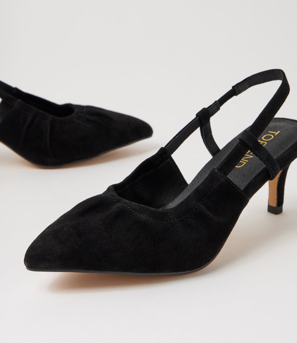 Correna Black Suede Heels