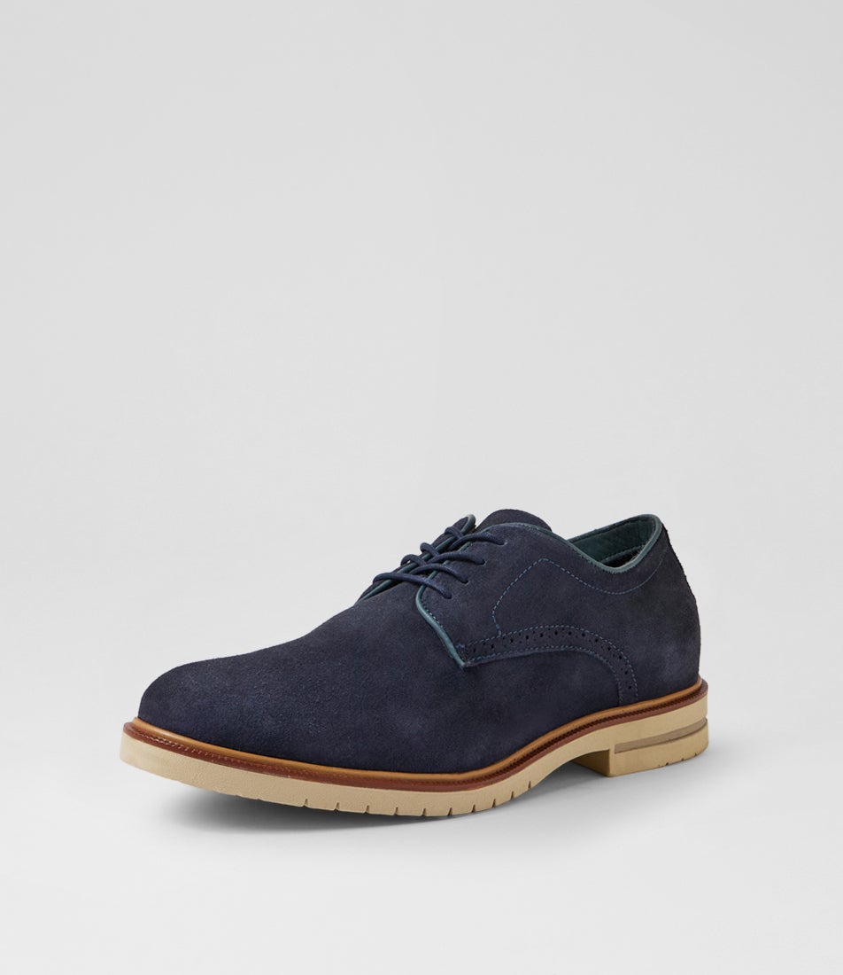 Ace Navy Suede Lace Up Shoes