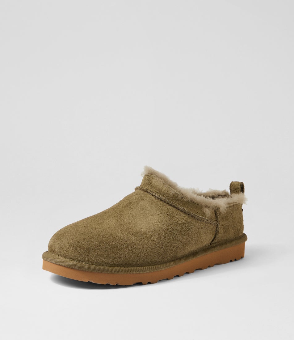 Classic Micro M Burnt Olive Suede Flat Shoes Classic Micro M Burnt Olive Suede Flat Shoes