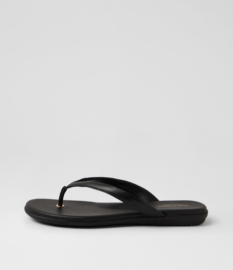 Kora Black Leather Thongs