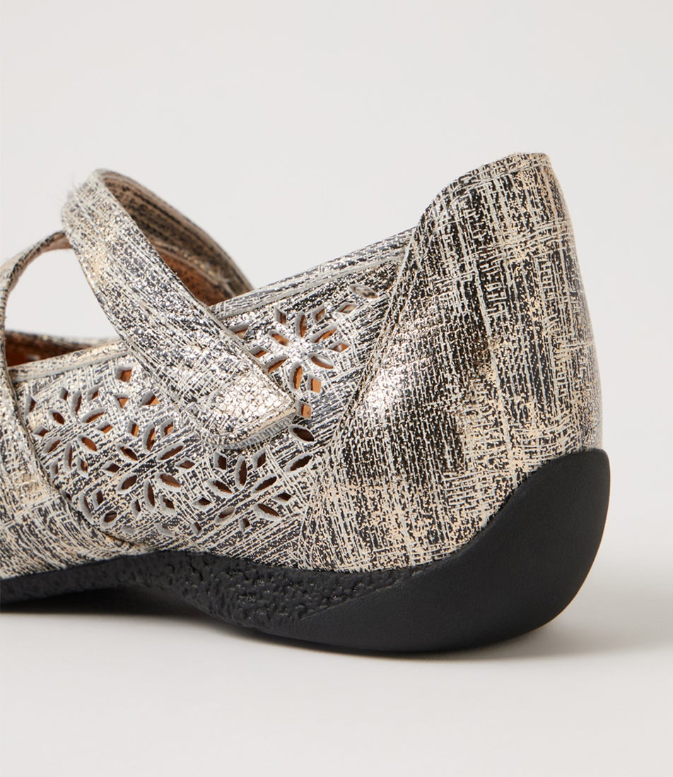 Xoddie W Black Lizard Leather Mary Janes