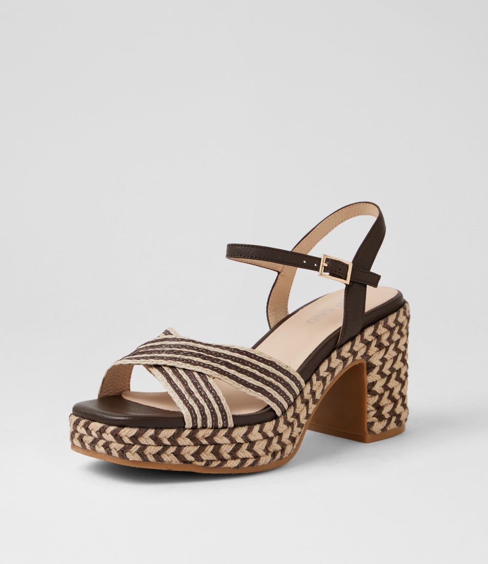 Mirem Choc Multi Synthetic Raffia Platform Sandals