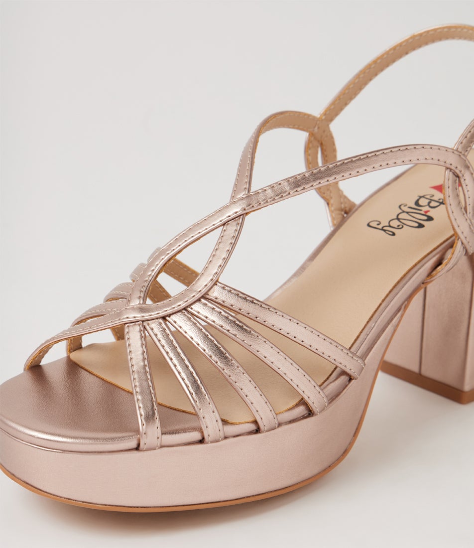 Forrum Rose Gold Strappy Sandals