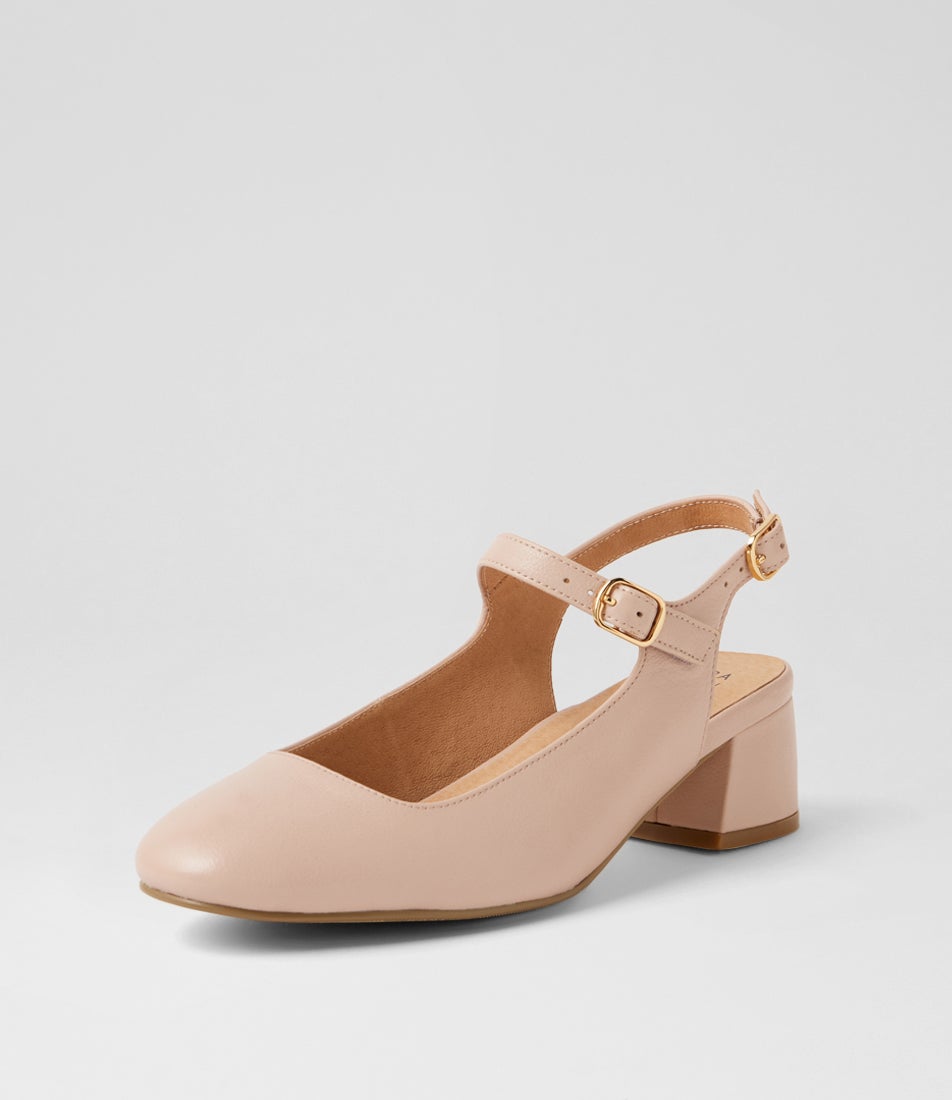 Zenda W New Nude Leather Heels