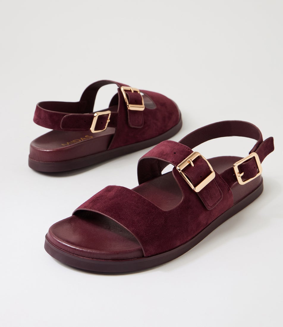 Reminy Burgundy Suede Sandals