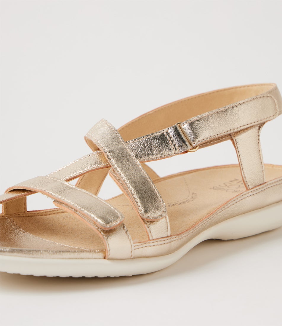Brittoh W Pale Gold Leather Sandals