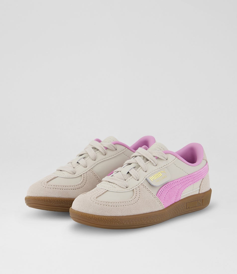 Palermo Junior Silver Fog Mauve Glow Suede Sneakers