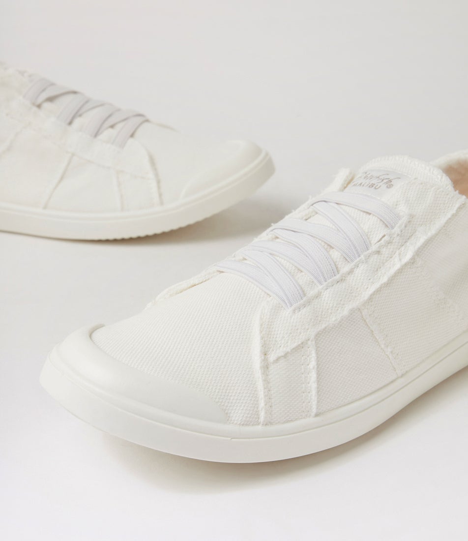 Vex White Canvas Slip On Sneakers