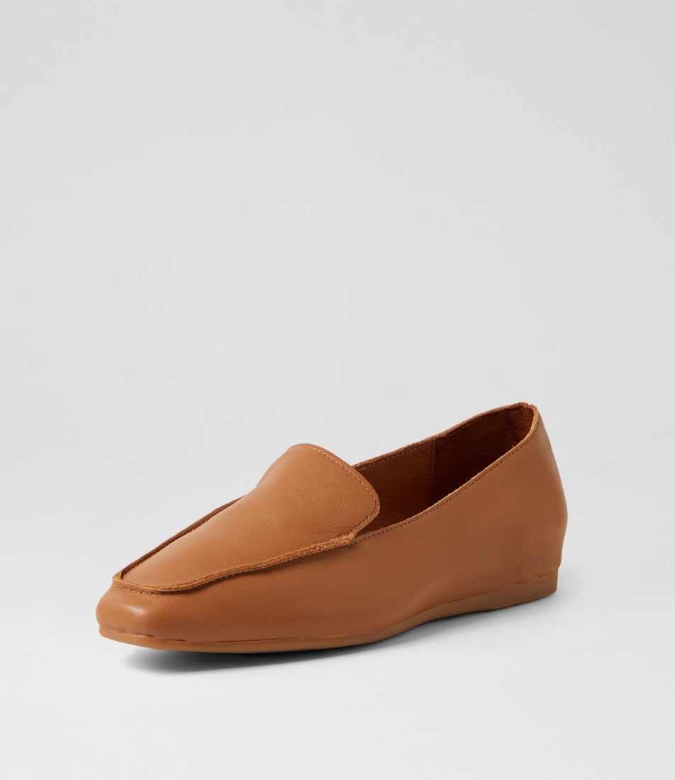 Kirrer Tan Leather Flat Shoes
