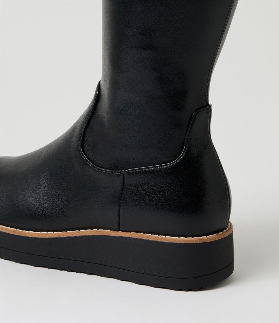 Derrina Black Knee High Boots