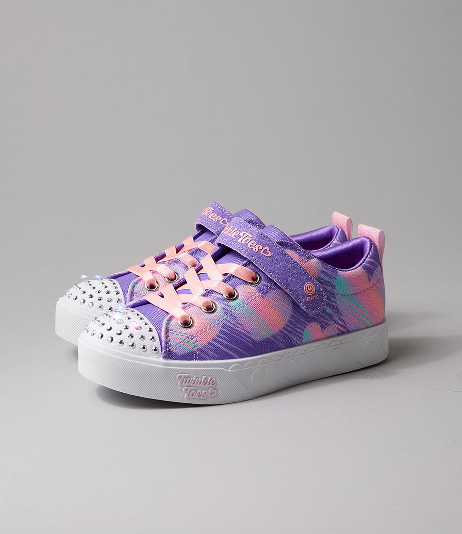 Twinkle Toes Heart Steps Junior Purple Multi Fabric Sneakers
