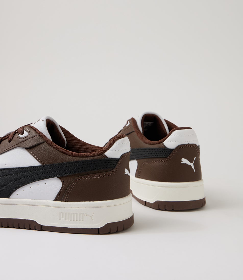 Rebound Slam Lo Chestnut Brown Black White Lace Up Sneakers