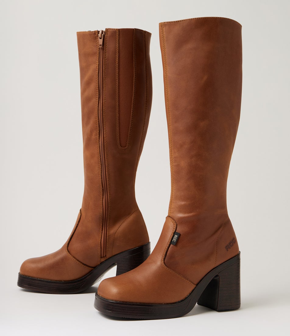 Idaho Tan Leather Knee High Boots Idaho Tan Leather Knee High Boots