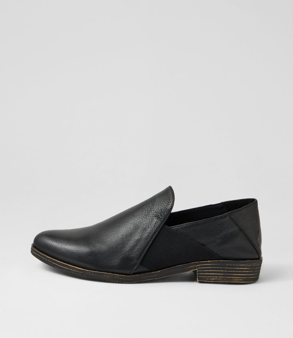 Kefect Black Leather Loafers