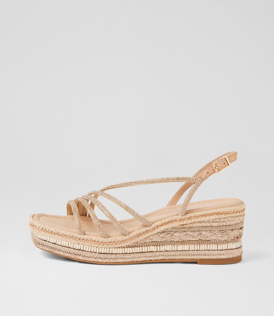 Versus Sandy Suede Jewels Platform Wedge Sandals