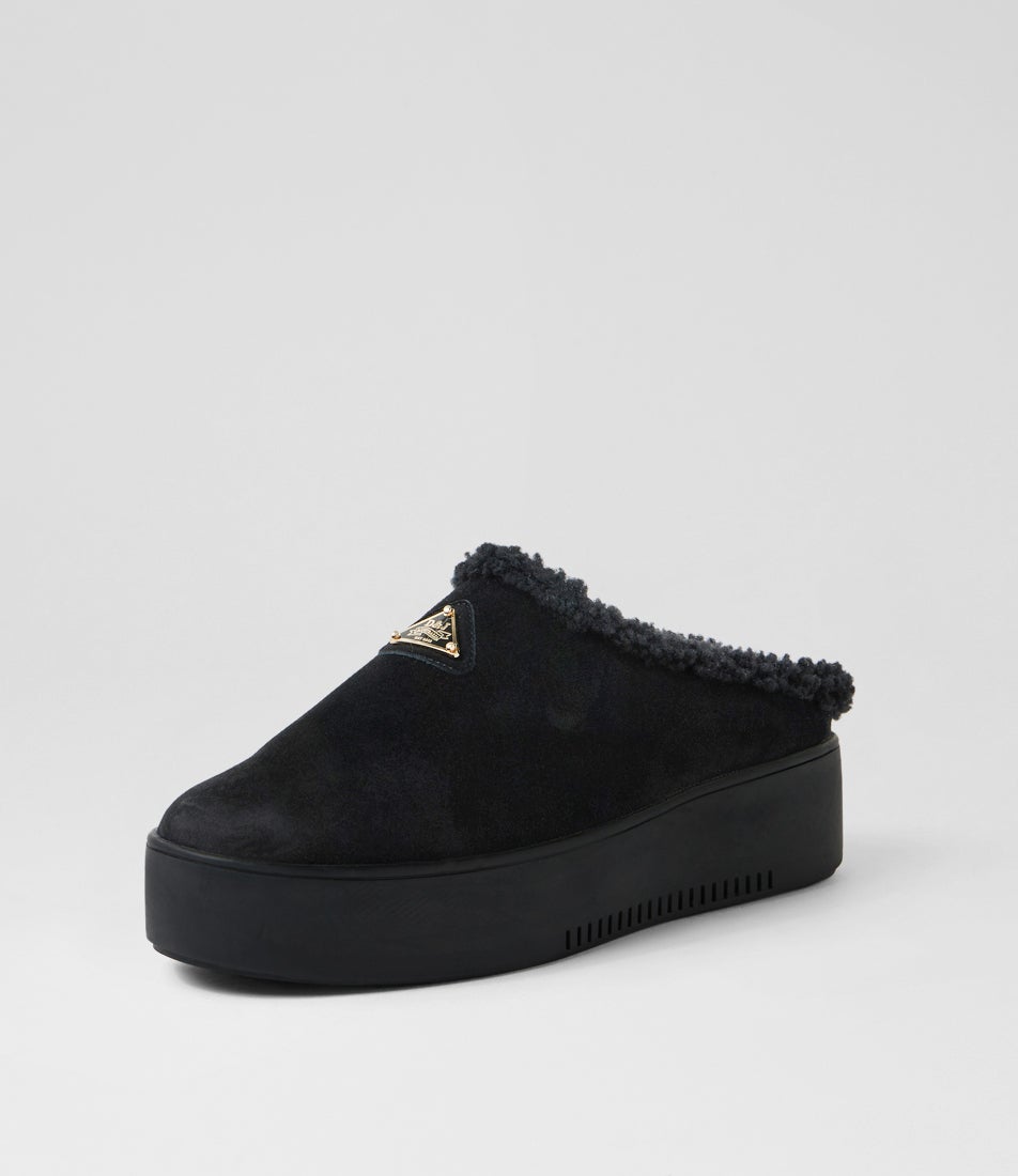 Willkie Black Suede Slippers