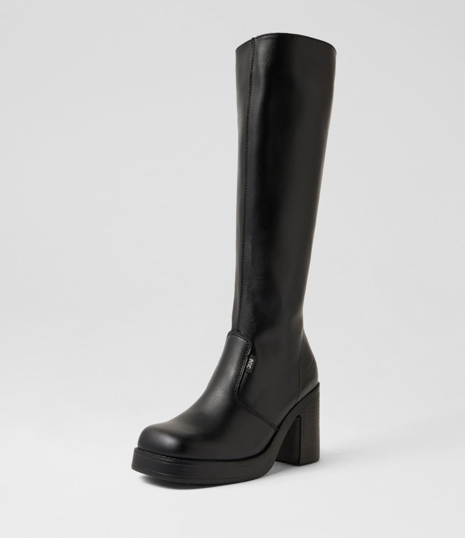 Idaho Black Leather Knee High Boots Idaho Black Leather Knee High Boots