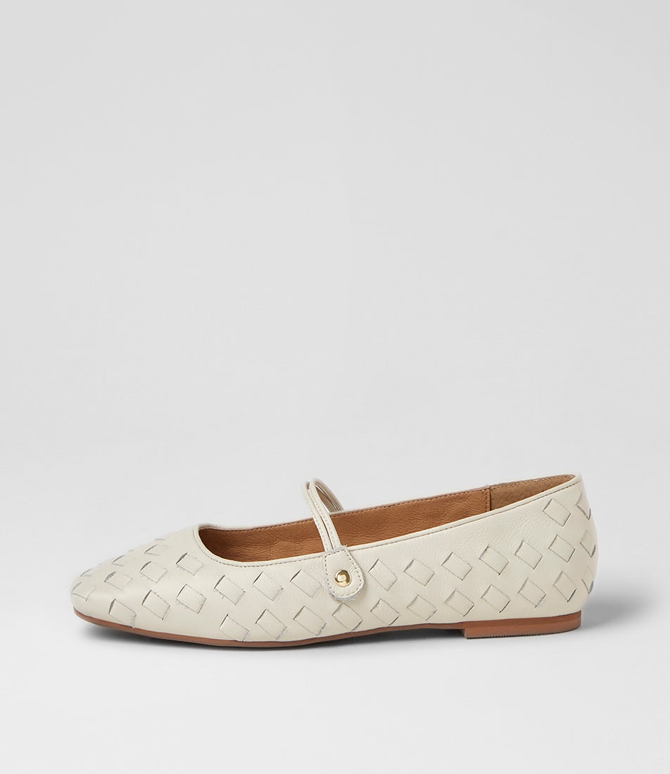 Zura Cream Leather Flats