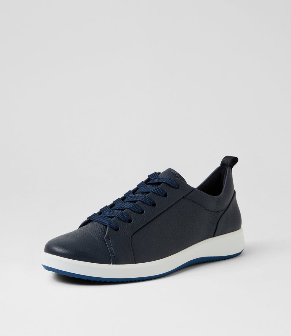 Roma 3 Navy Leather Lace Up Sneakers