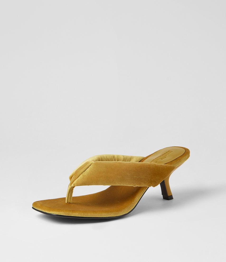 Heedee Chartreuse Velvet Sandals