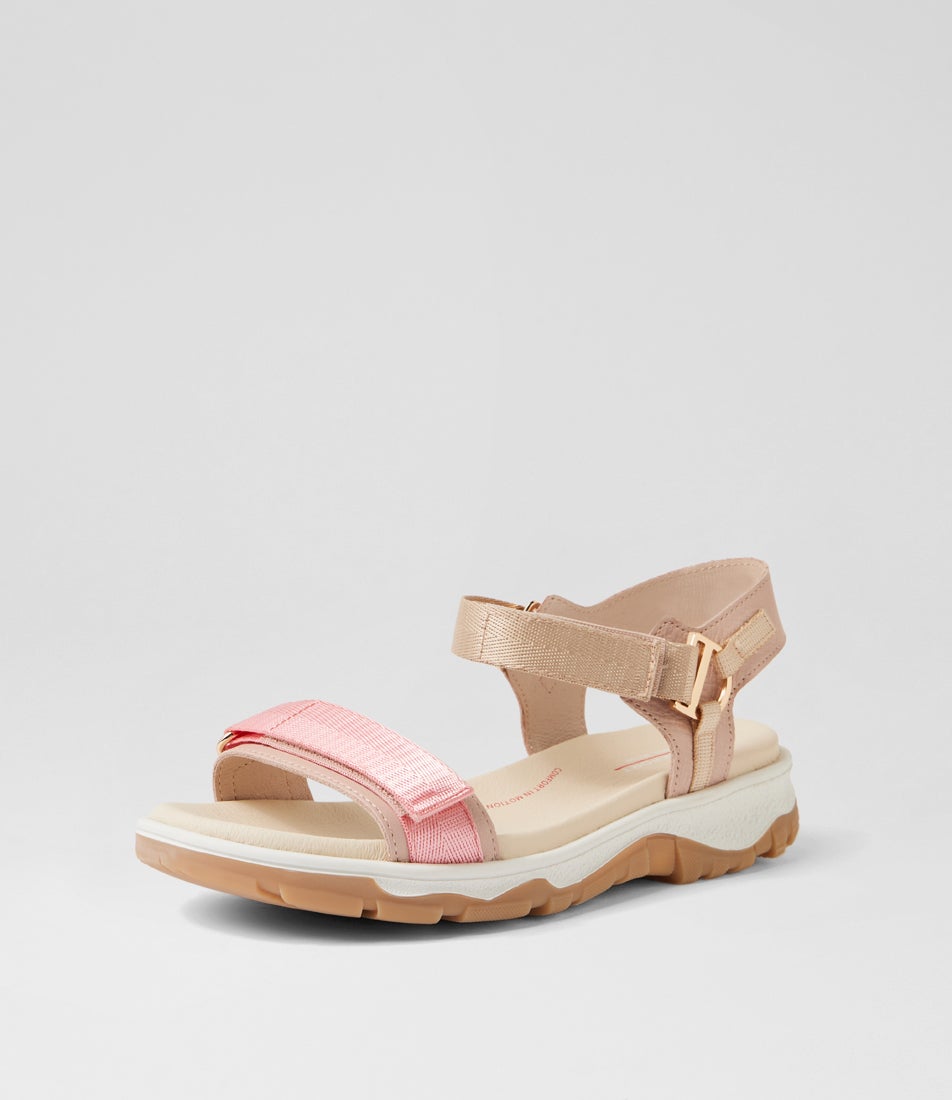 Ramble Taupe Rose Multi Leather Strappy Sandals