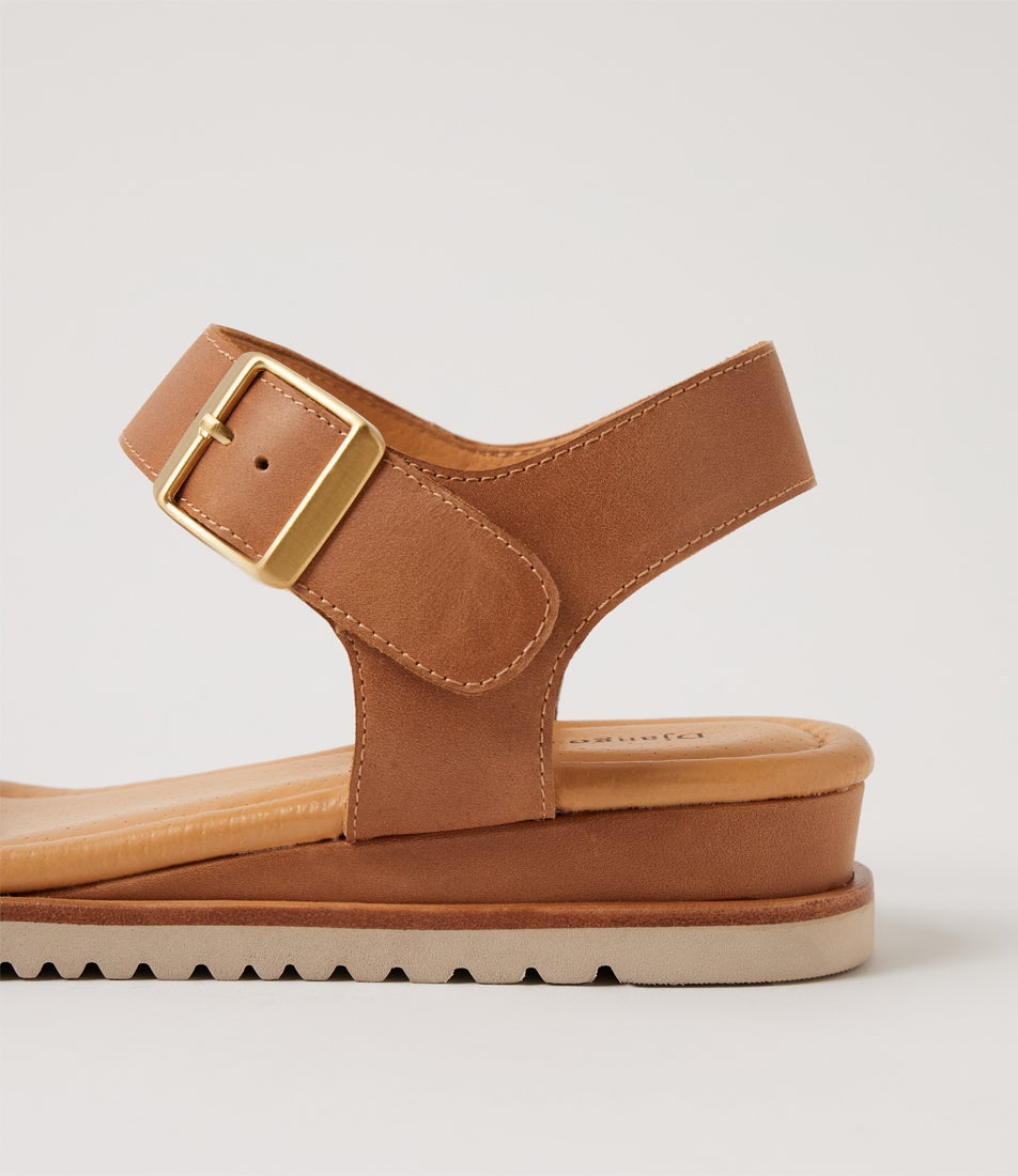 Freiasa Tan Almond Leather Sandals
