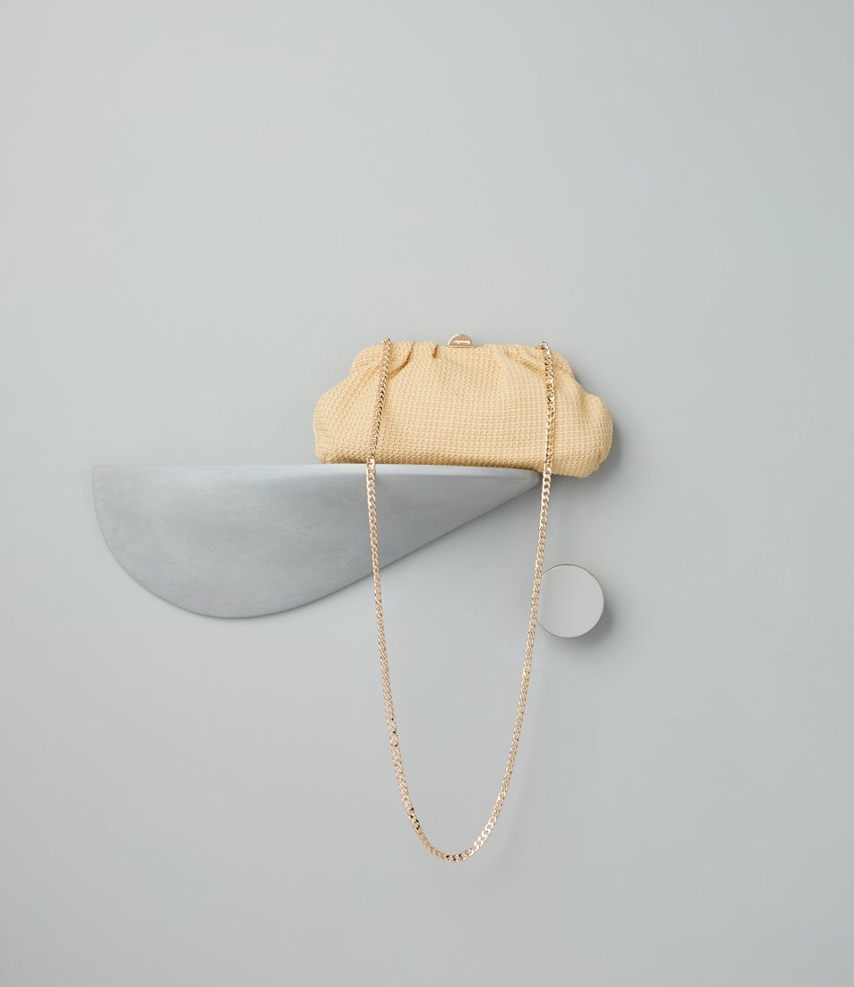 Oriana Woven Natural Clutch