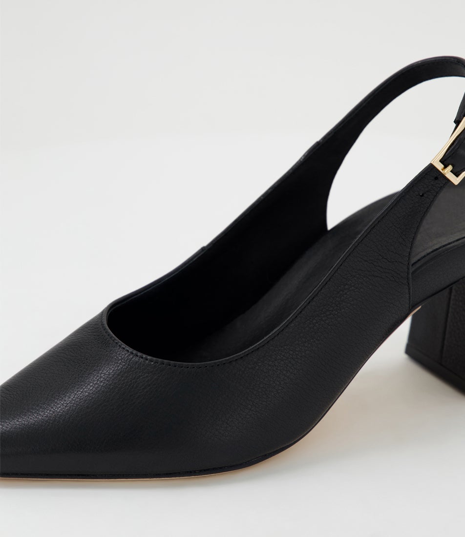Wendye Black Leather Heels Wendye Black Leather Heels