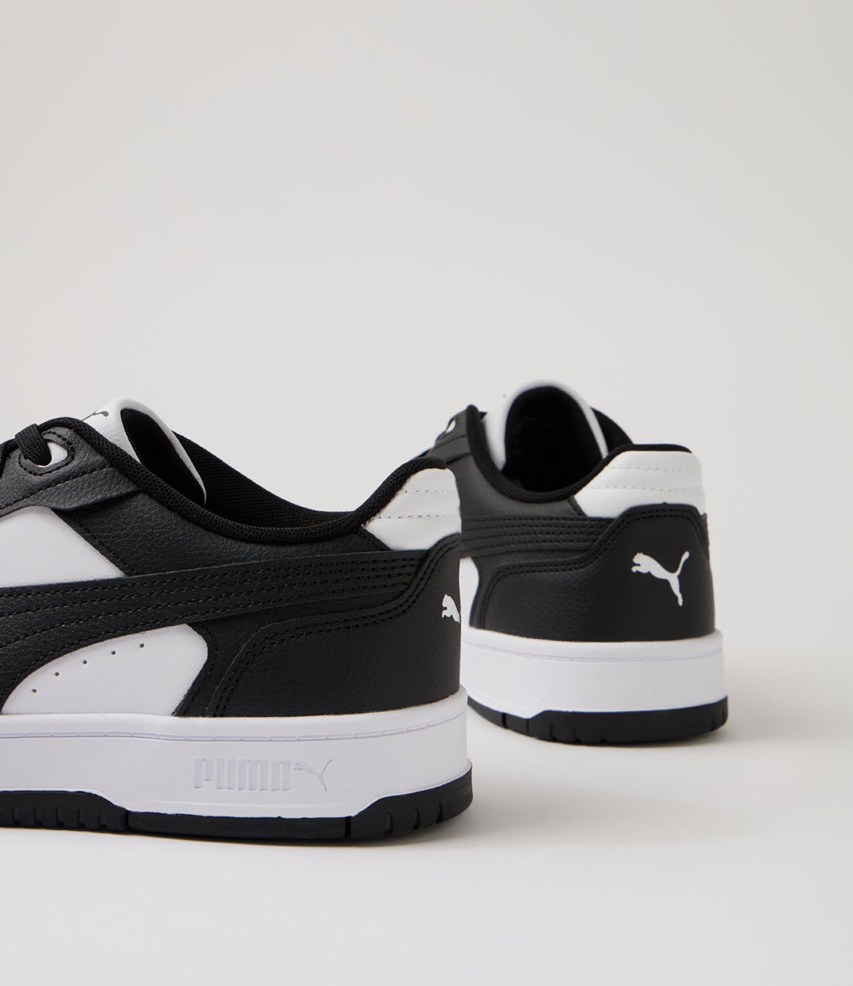 Rebound Slam Lo Black White Lace Up Sneakers