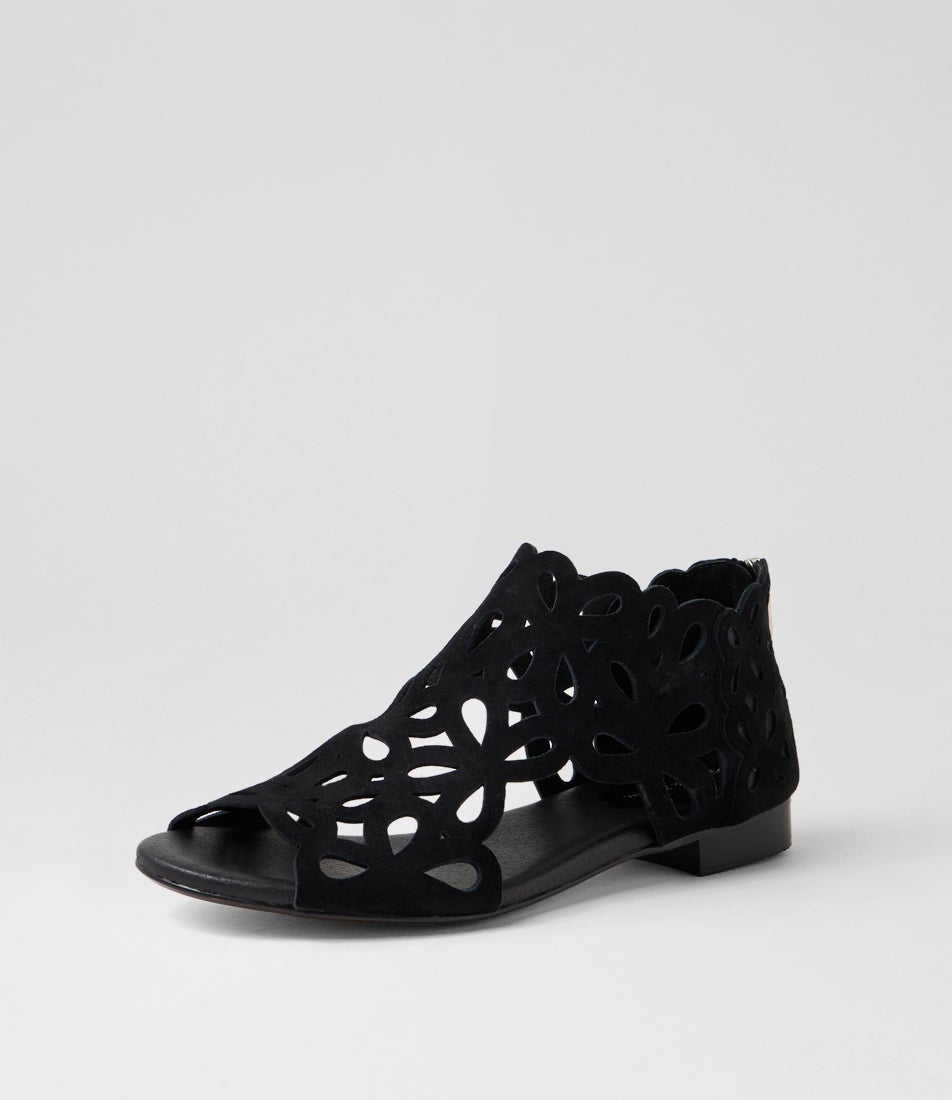 Pietro Black Suede Strappy Sandals