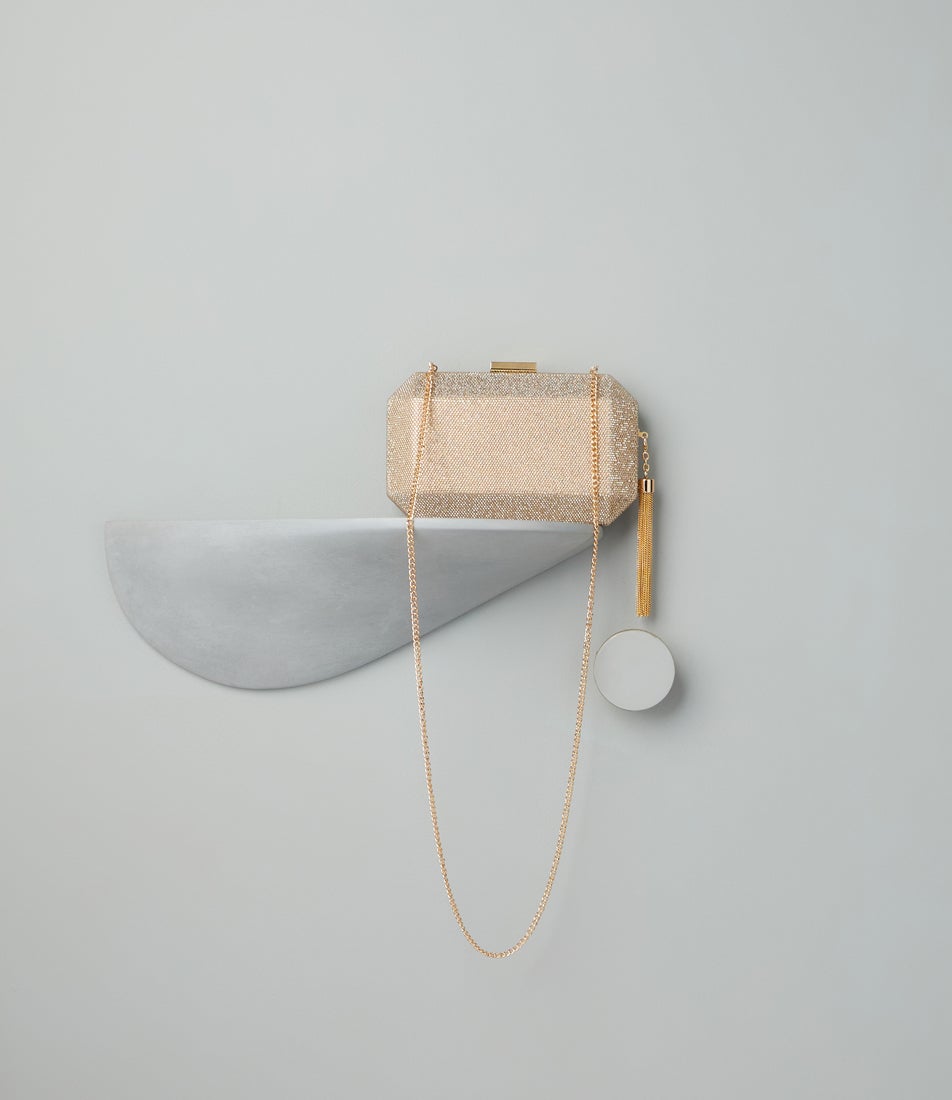 Gia Crystal Champagne Clutch