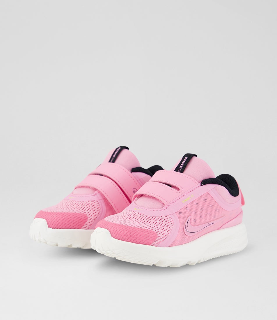 Star Runner 5 Toddler Pink Rise Black Mesh Sneakers