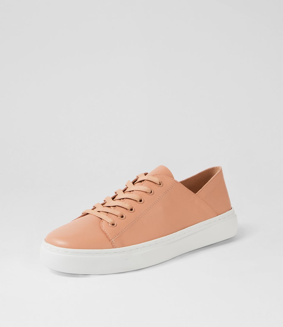 Oskher Dark Nude Leather Sneakers