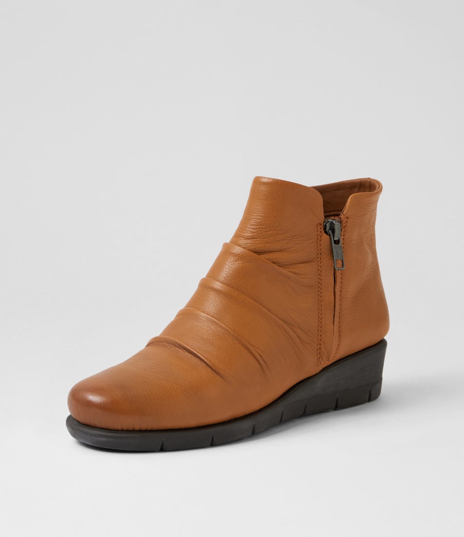 Maxie New Tan Leather Ankle Boots