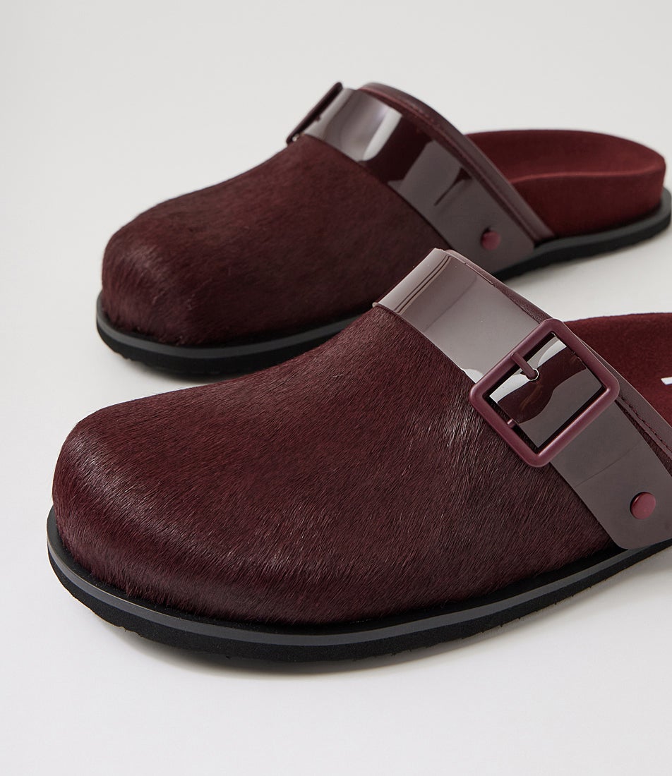 Mills Dark Cherry Pony Mules