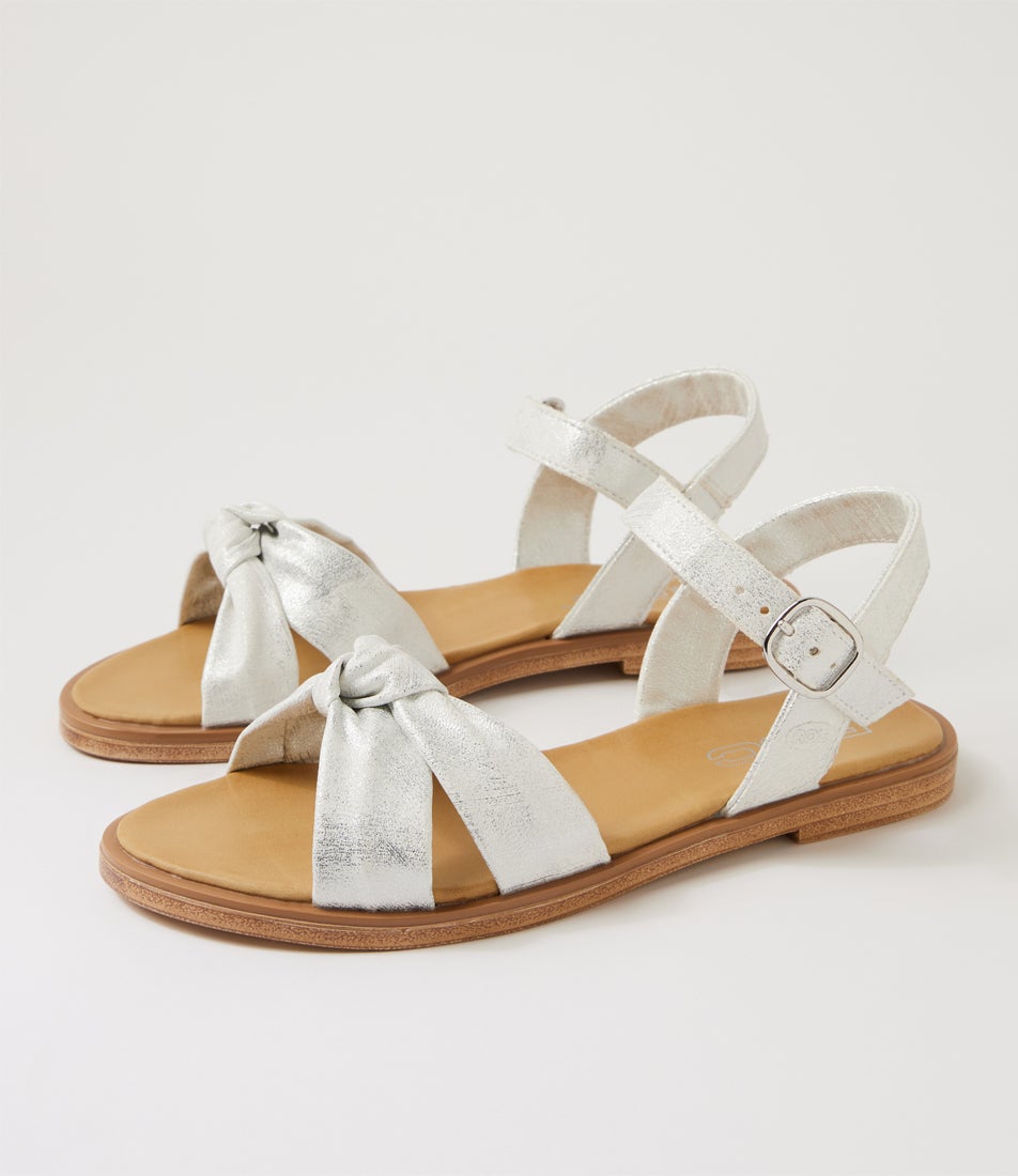 Rascal Youth White Silver Sandals