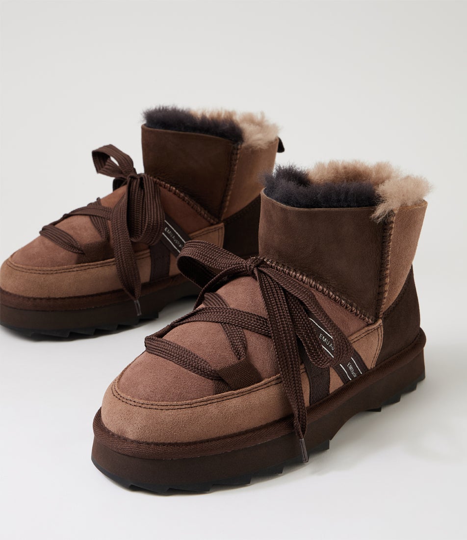 Blurred Micro Patchwork Chocolate Suede Slippers