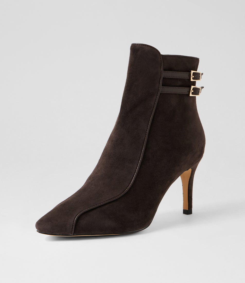 Brinna Choc Suede Ankle Boots